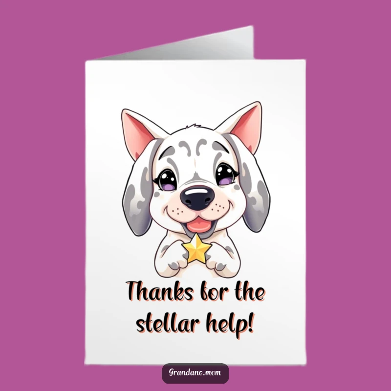 Free Printable Thank You Card: Adorable Grand Dane Star Holder Downloadable
