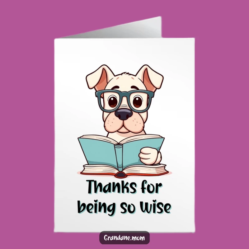 Free Printable Thank You Card: Brainy Grand Dane's Gratitude Downloadable Gift