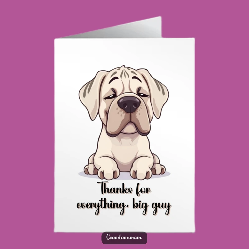 Free Printable Thank You Card: Contented Grand Dane - Heartfelt Humorous Downloadable Card