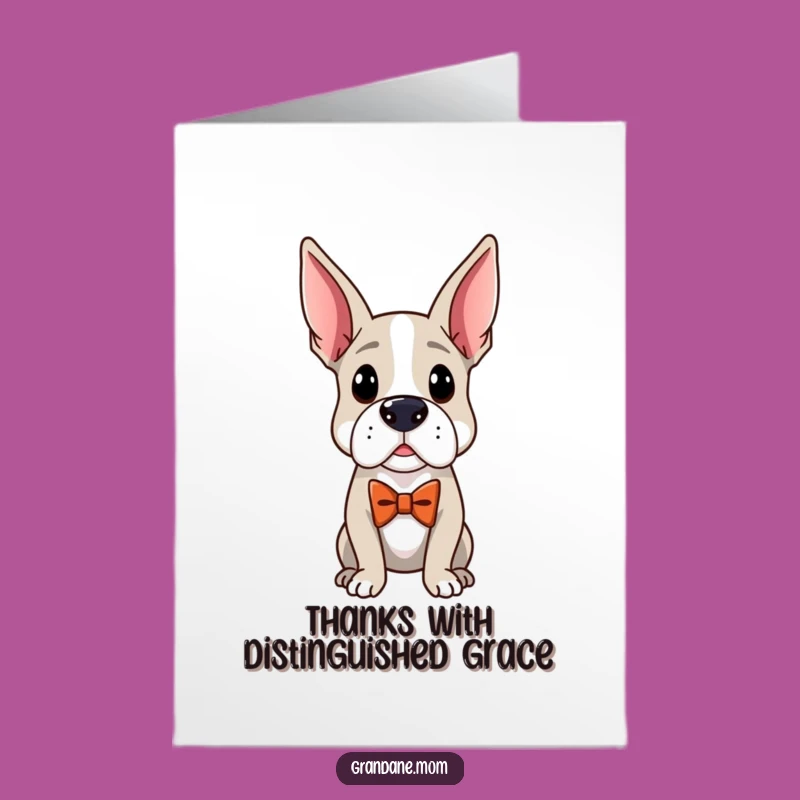 Free Printable Thank You Card: Distinguished Grand Dane Expresses Thanks with Style