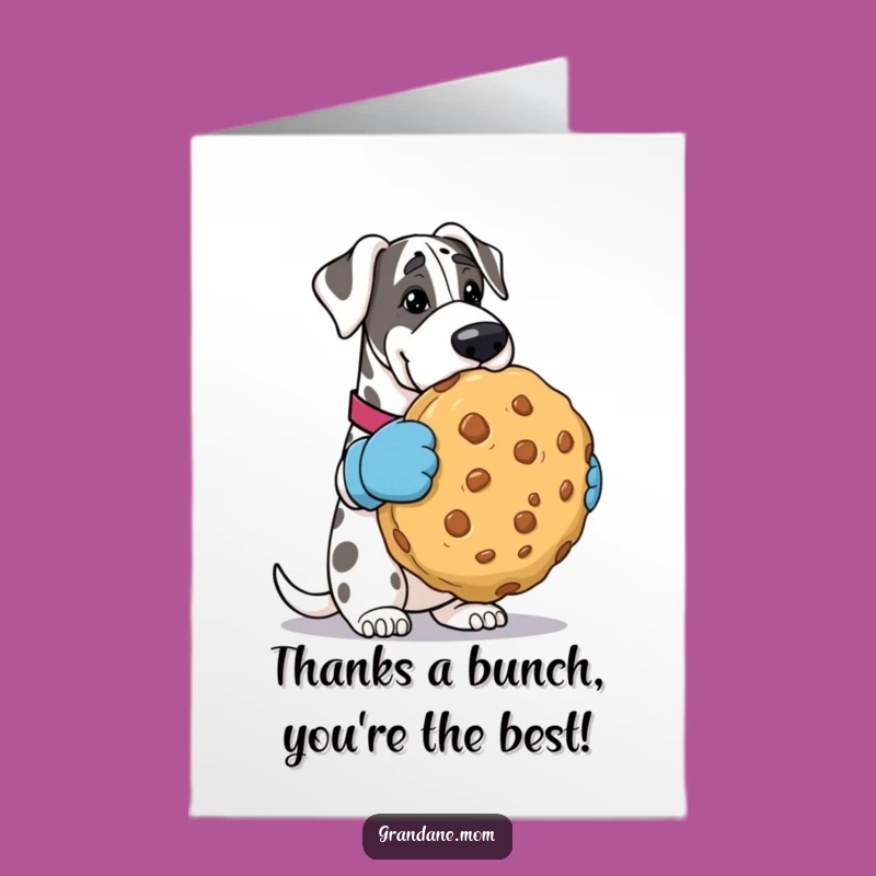 Free Printable Thank You Card: Gigantic Cookie Dane, Heartfelt Downloadable Appreciation Gift