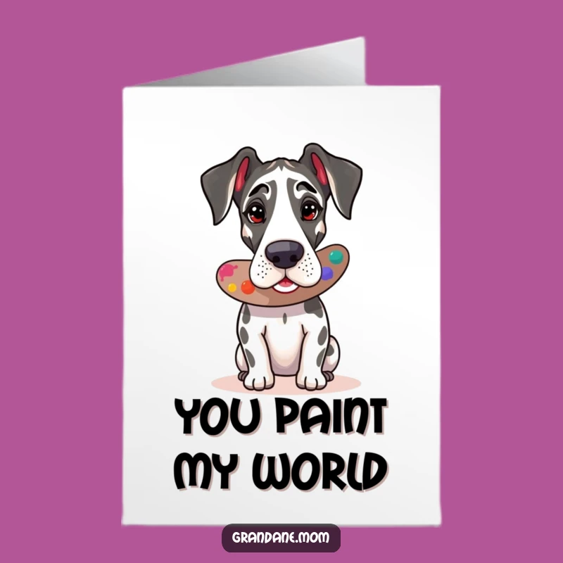 Free Printable Thank You Card: Grateful Artist Great Dane, Heartfelt Thanks