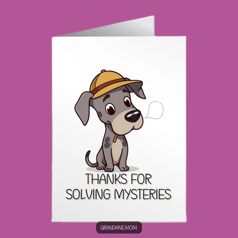 Free Printable Thank You Card: Grateful Detective Great Dane, Print & Share!