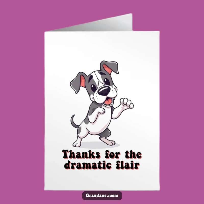 Free Printable Thank You Card: Kawaii Great Dane Pose Dog Downloadable Gift