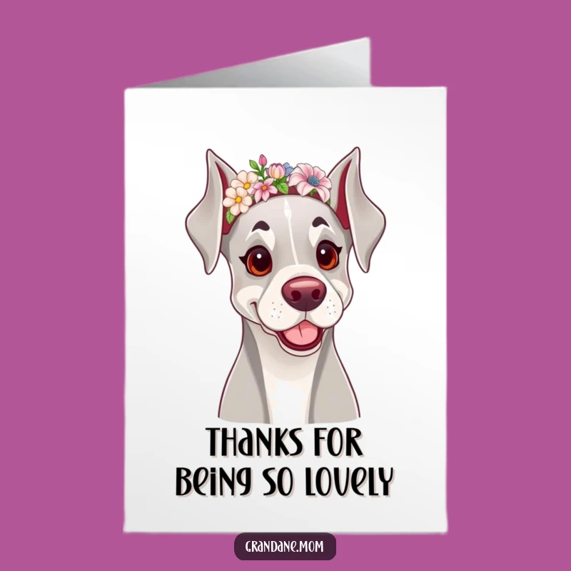 Free Printable Thank You Card: Lovely Grand Dane, Heartfelt Downloadable Gift
