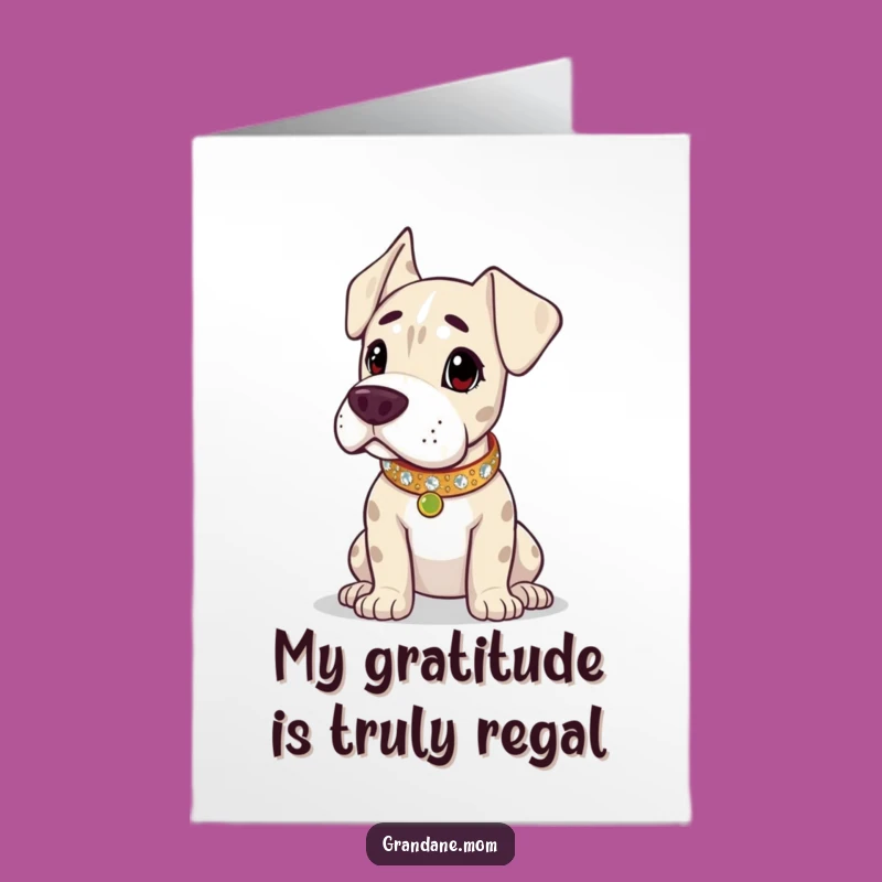 Free Printable Thank You Card: Royal Dane Sparkle, Funny Elegant Dog Downloadable Gift