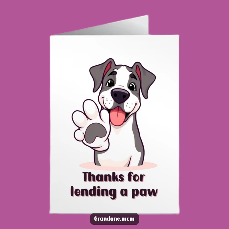 Free Printable Grand Dane Thank You Card: Grateful Paw Extended Downloadable