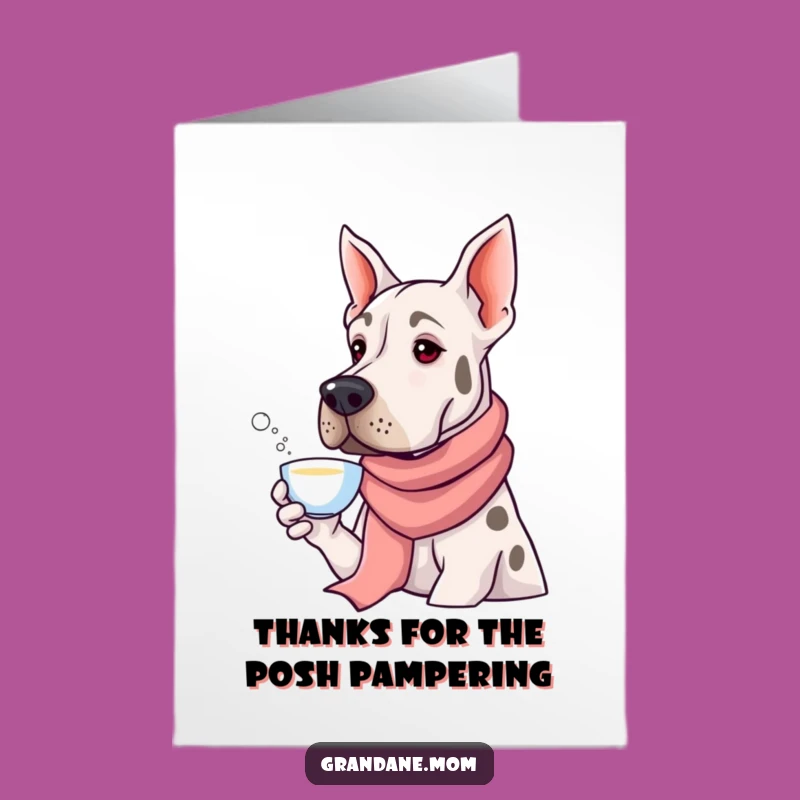 Free Printable Thank You Card: Grand Dane's Silk Scarf Tea Sip, Humorous Downloadable