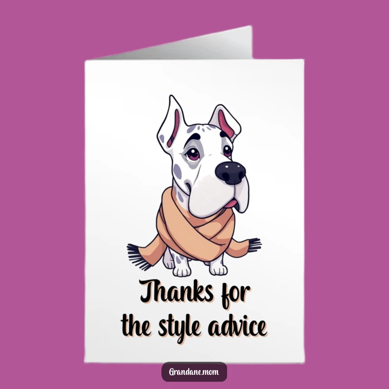 Free Printable Thank You Card: Fashionable Grand Dane, Funny Downloadable Gift