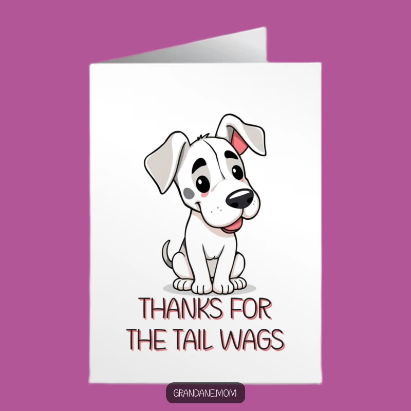 Free Printable Thank You Card: Happy Grand Dane Floppy Ears Funny Downloadable Gift