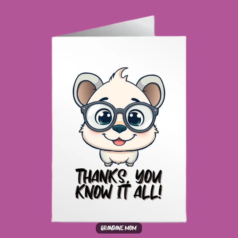 Free Printable Thank You Card: Curious Daniff Specs, Funny Downloadable Gift for Thoughtfulness