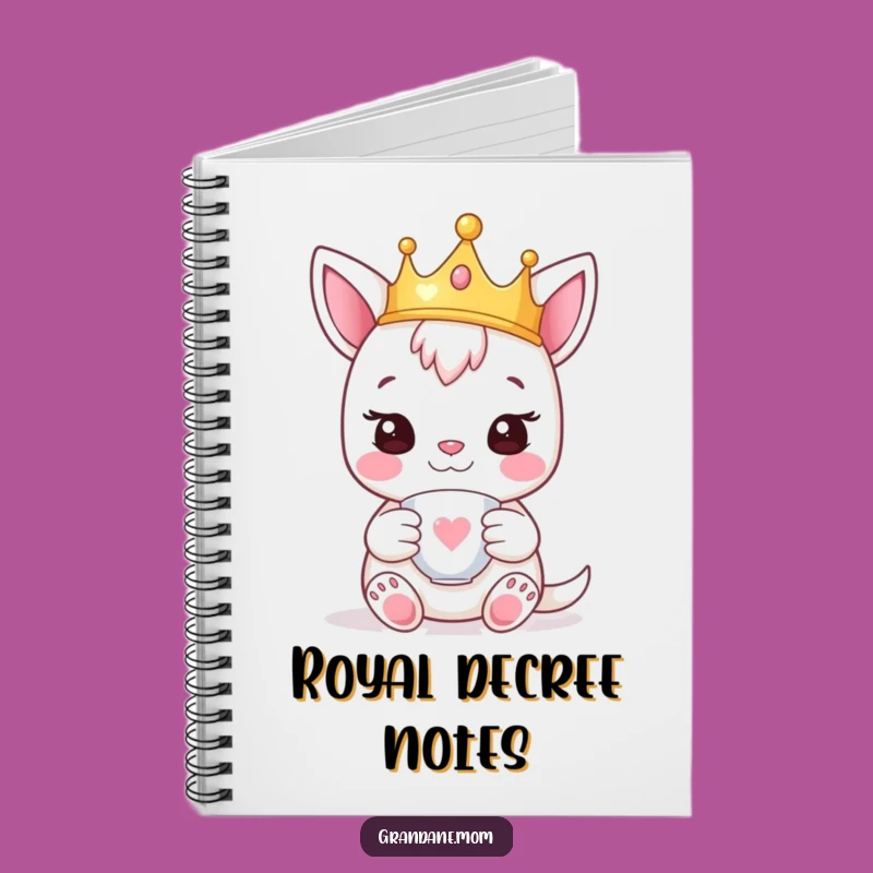 Funny Daniff Crown Notebook - Royal Tea Party Journal Gift