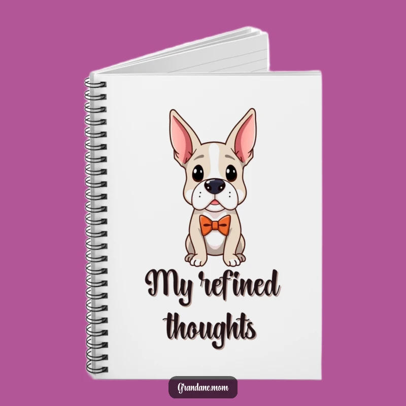 Funny Distinguished Dane Notebook: Elegant Bow Tie Dog's Ideas Journal