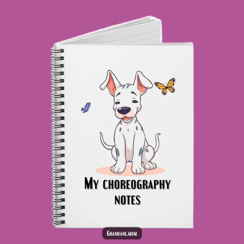Funny Grand Dane Butterfly Notebook: Jot Down Fun with a Dancing Dog, Great Funny Gift