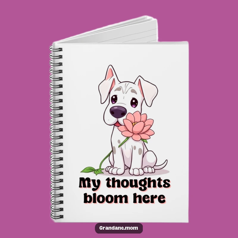 Funny Grand Dane Flower Notebook: Jot Down Kind Thoughts with a Gentle Dog, Great Funny Gift