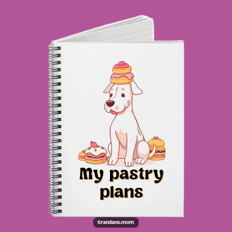 Funny Grand Dane Pastry Notebook: Baking Plans, Elegant Dog Journal, Gift