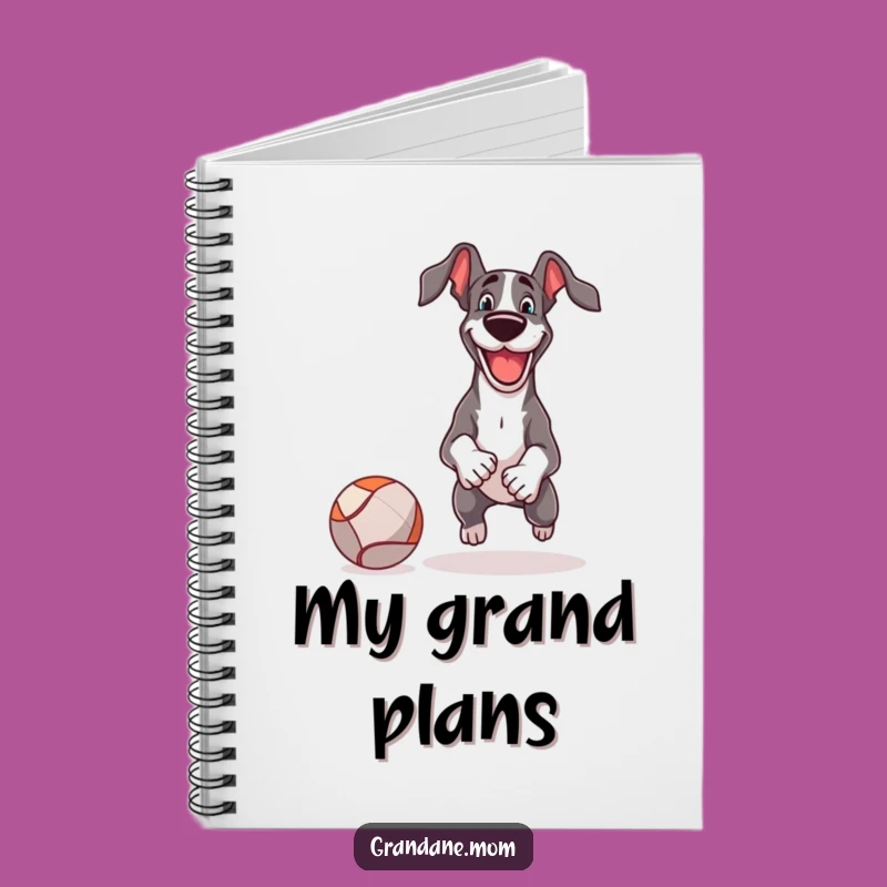 Funny Great Dane Fetch Ball Notebook: Jot Down Ideas with Energy
