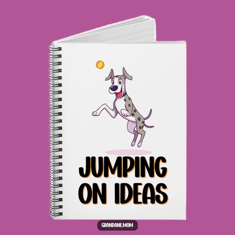 Great Dane Action Notebook: Funny Leaping Dog Journal, Gift for Owners