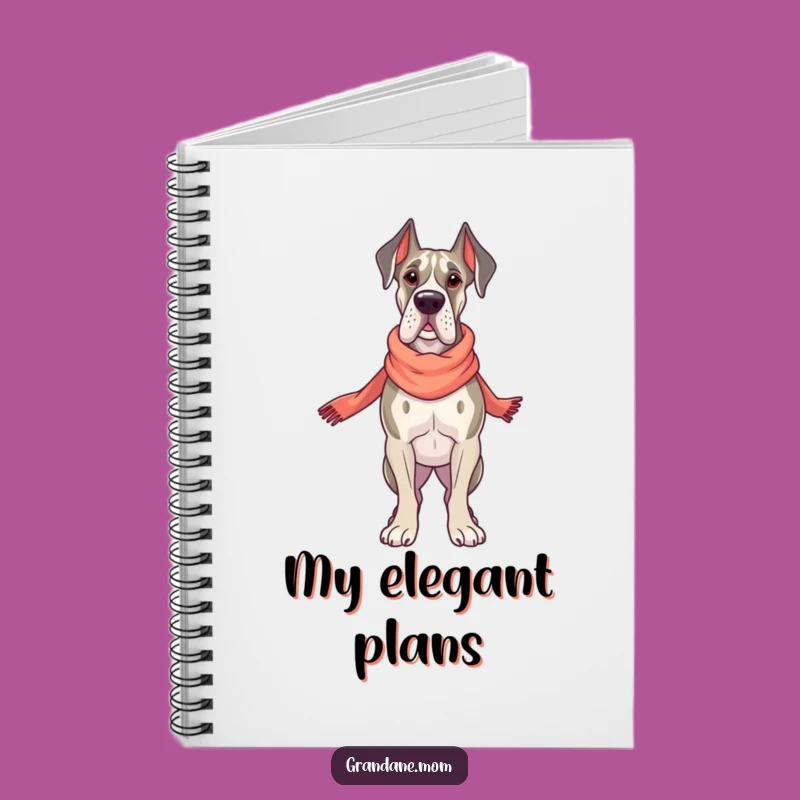 Funny Grand Dane Style Notebook: Elegant Scarf Journal Gift