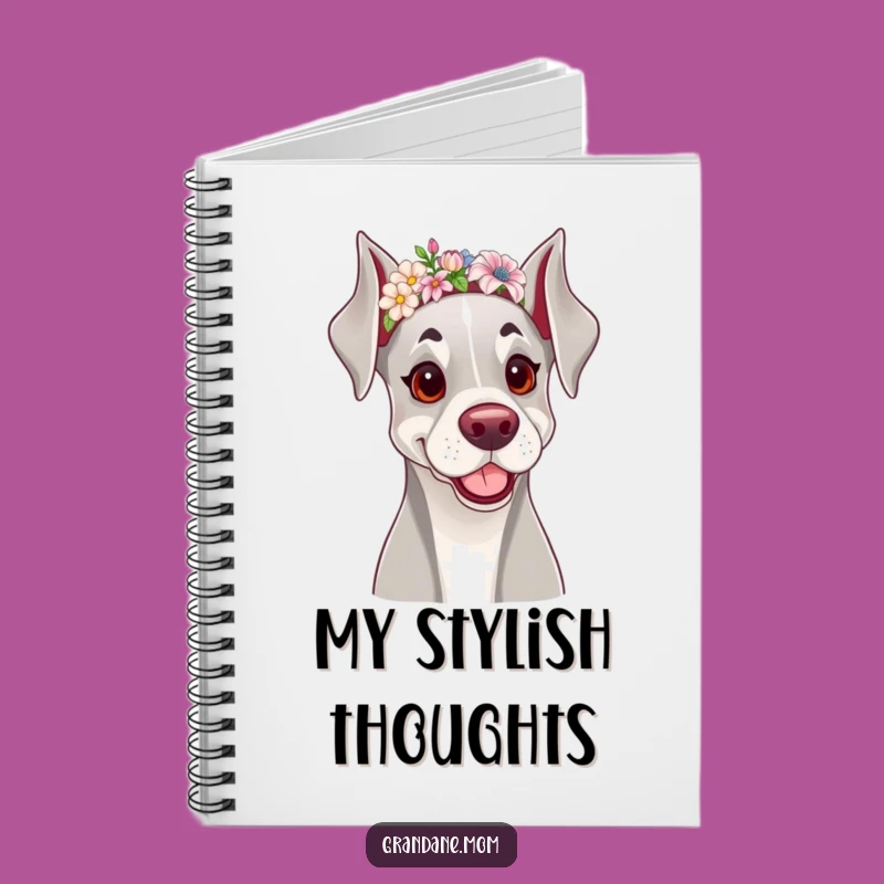 Funny Grand Dane Notebook: Floral Dog Journal, Creative Gift