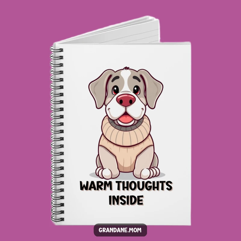 Funny Cozy Grand Dane Notebook: Jot Down Warm Thoughts!