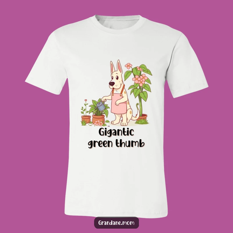 Funny Grand Dane Gardener T-Shirt: Giant Plant Care Apparel - A Perfect Funny Gift!