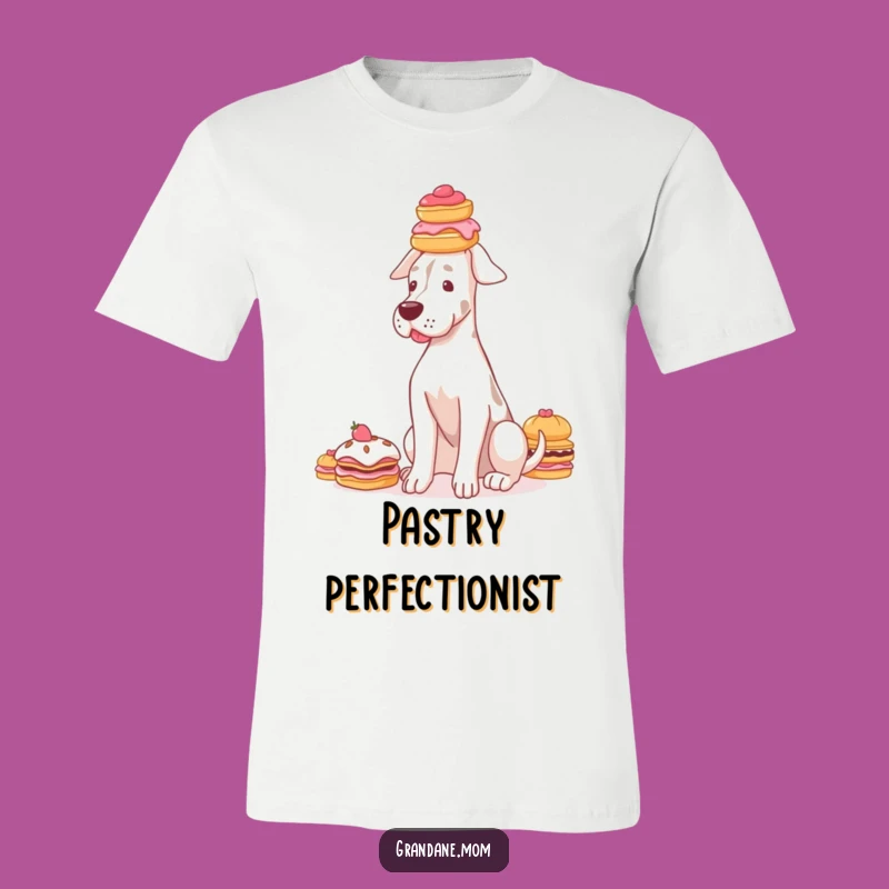 Funny Grand Dane Pastry T-Shirt: Graceful Dog Bakers Tee, Sweet Gift