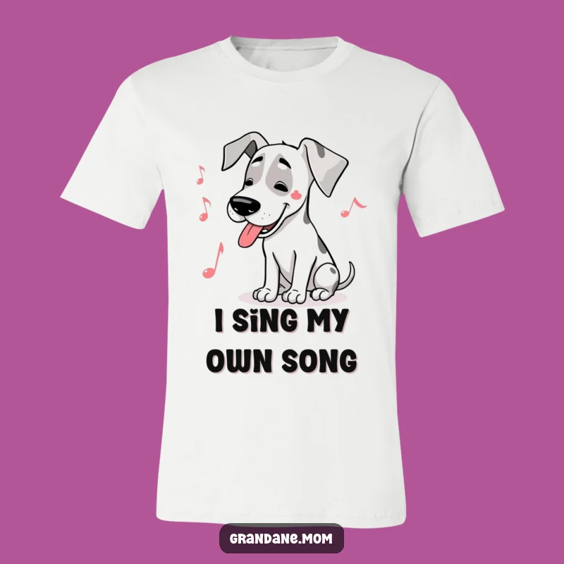 Funny Great Dane Musical T-Shirt: Harmonious Hound Hums a Happy Tune, Hilarious Funny Gift