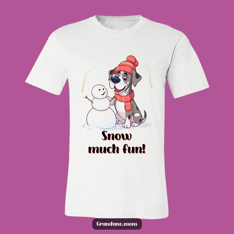 Funny Great Dane Snowman Tee: Winter Hat Dog Shirt, Hilarious Outdoor Fun Gift