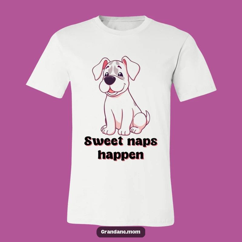 Funny Sweet Grand Dane Happy Curl T-Shirt - Cozy Dog Lover Apparel Gift