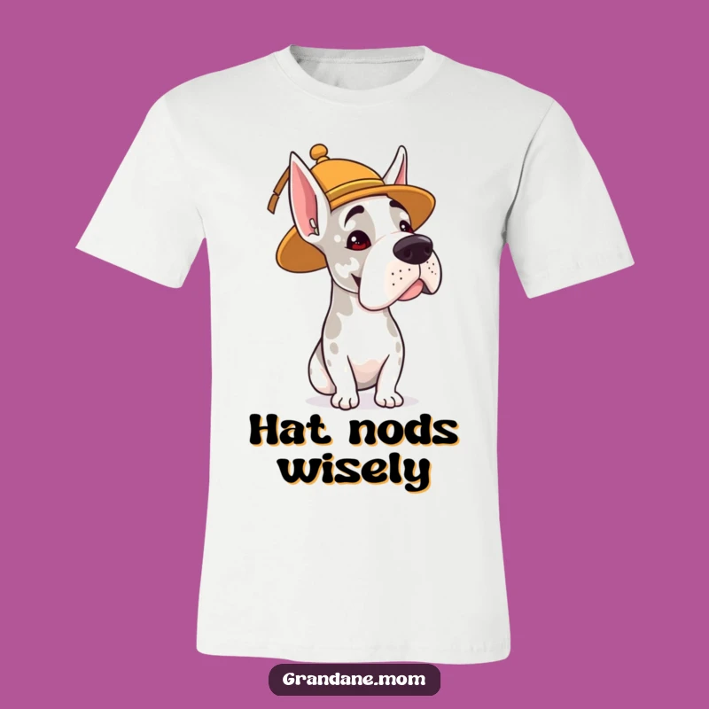 Funny Whimsical Grand Dane Hat T-Shirt - Quirky Dog Lover Apparel Gift
