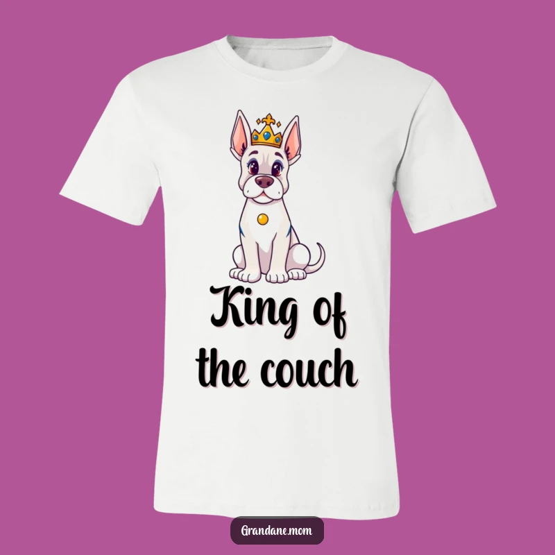 Funny Majestic Grand Dane T-Shirt: Tiny Crown King Tee - Hilarious Dog Lover Gift
