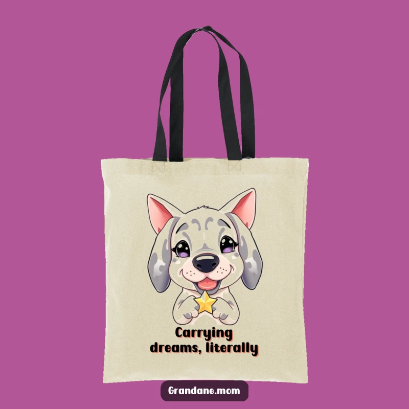 Funny Grand Dane Tote Bag: Sparkle Star Holder, Stylish Everyday Carryall
