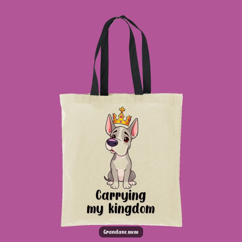 Funny Grand Dane Crown Tote: Majestic Dog Carrier, Royal Accessory Gift