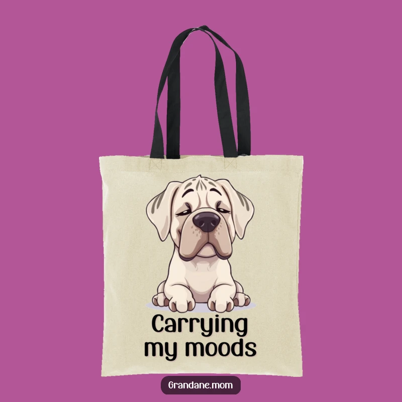 Funny Grand Dane Tote Bag: Contented Sighing Dog, Practical Gift for Dane Owners