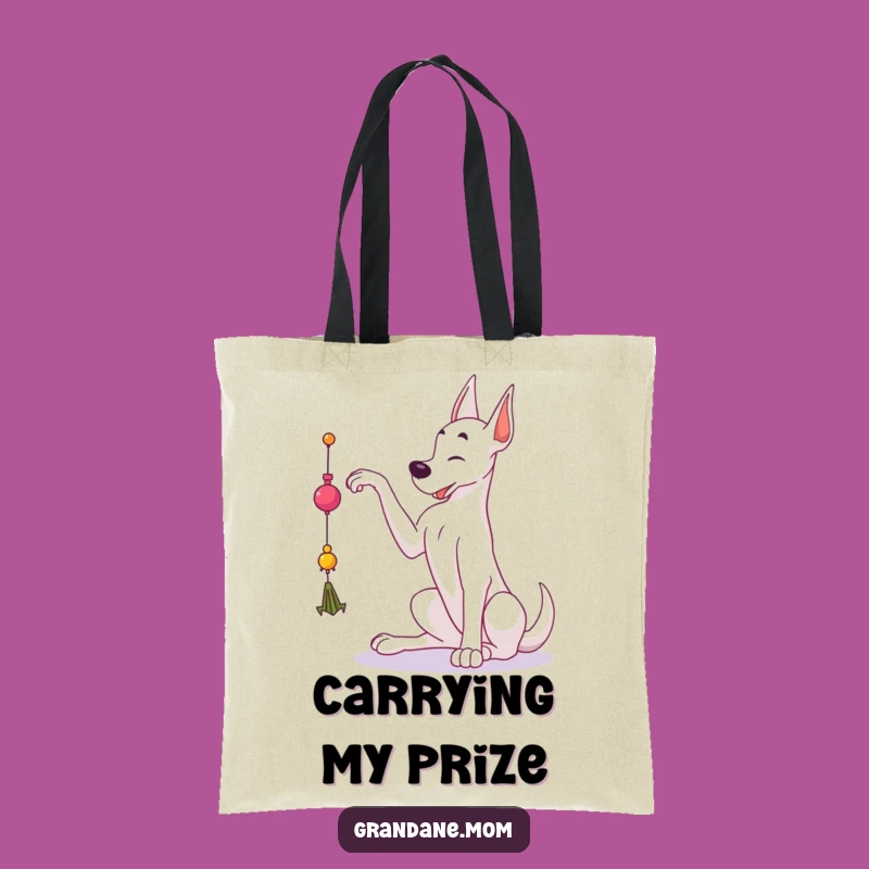 Funny Grand Dane Tote Bag: Toy Reacher, Stylish Playful Dog Accessory