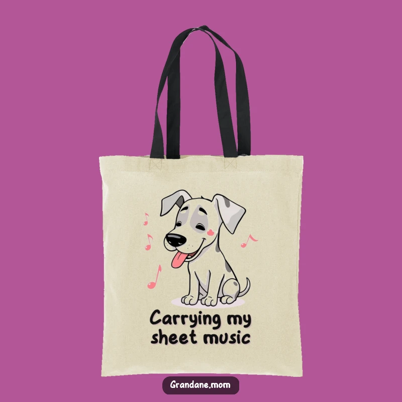 Funny Great Dane Musical Tote Bag: Carry Your Tunes in Style, Chic Funny Gift