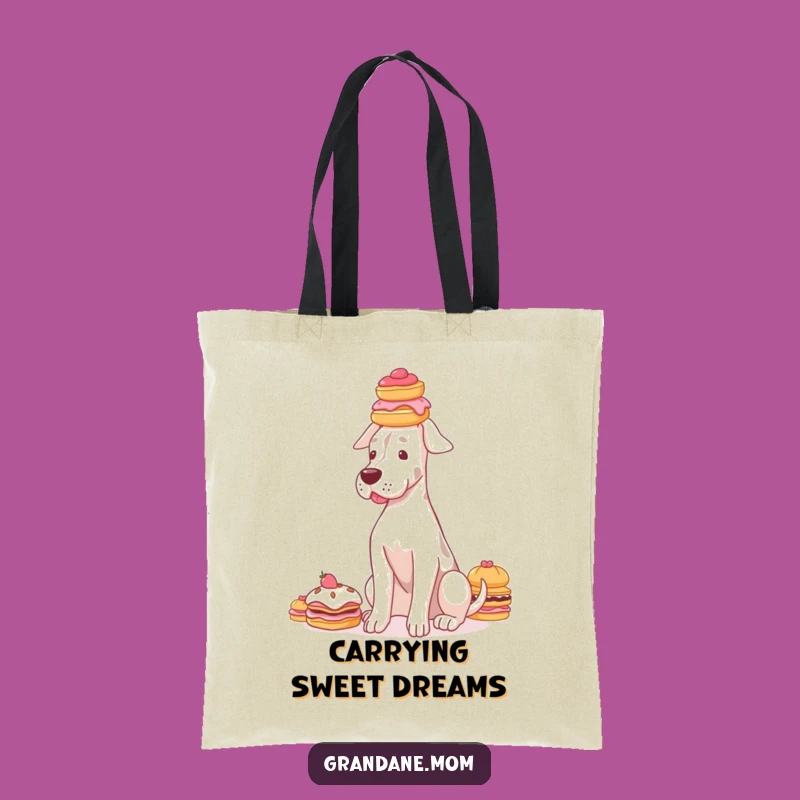Funny Grand Dane Pastry Tote: Graceful Dog Sweets Carrier, Bakery Bag Gift