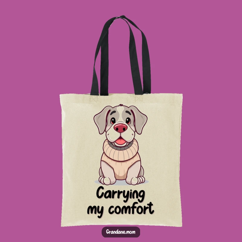 Funny Cozy Grand Dane Tote Bag: Carry Your Comfort!
