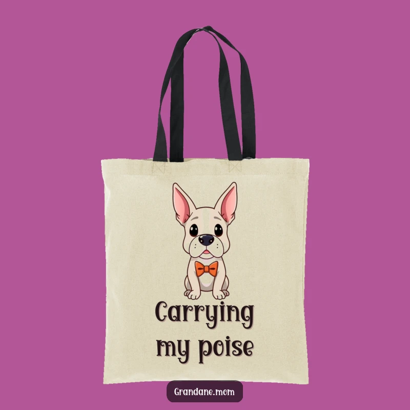 Funny Distinguished Dane Tote Bag: Elegant Bow Tie Dog Accessory Gift