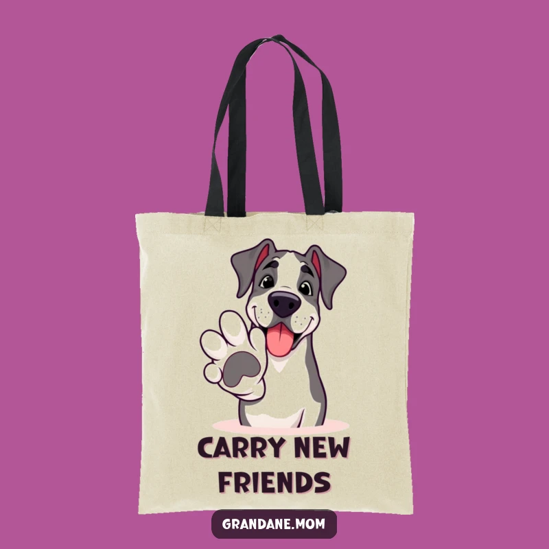 Funny Grand Dane Hello Paw Tote Bag: Carry Your Charm Everywhere