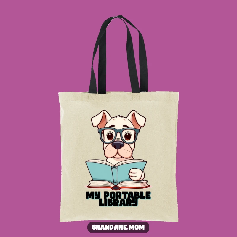 Funny Grand Dane Reader Tote Bag: Carry Your Books in Style - A Perfect Funny Gift!