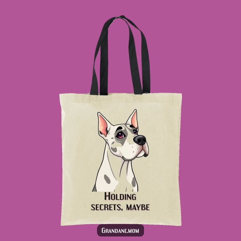 Funny Grand Dane Tote Bag: Curious Head Tilt Design, Practical Funny Gift for Shoppers