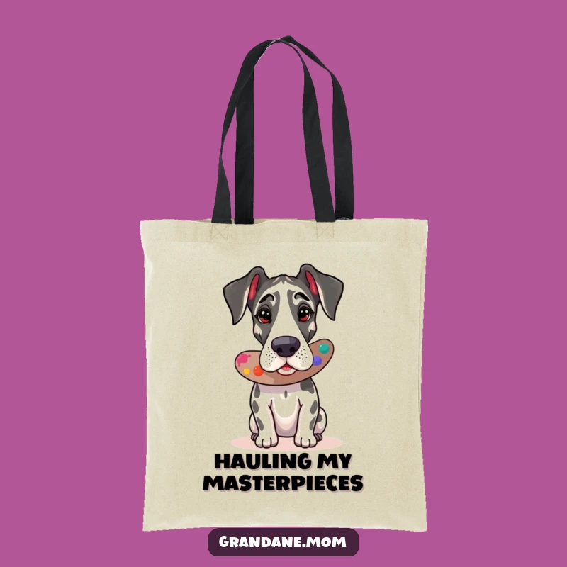 Funny Great Dane Artist Tote Bag: Carry Your Creations, Perfect Gift for Artists