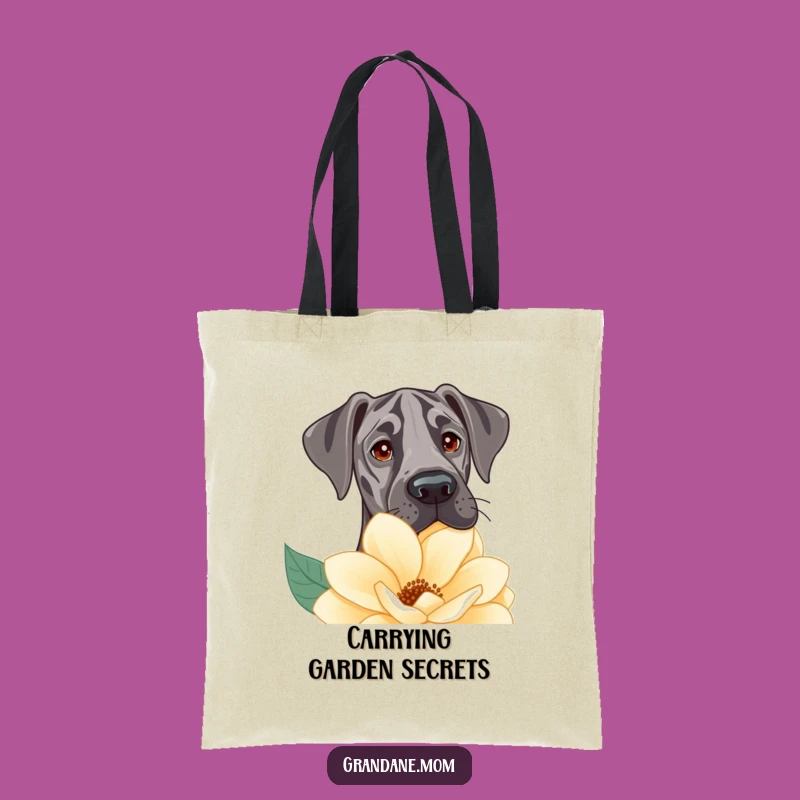 Funny Great Dane Flower Peek Tote Bag: Carry Charm & Smiles Daily
