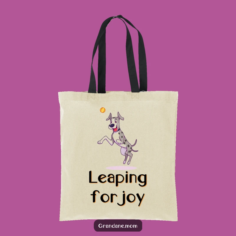 Funny Great Dane Tote Bag: Leaping Toy Catcher, Great Gift for Owners