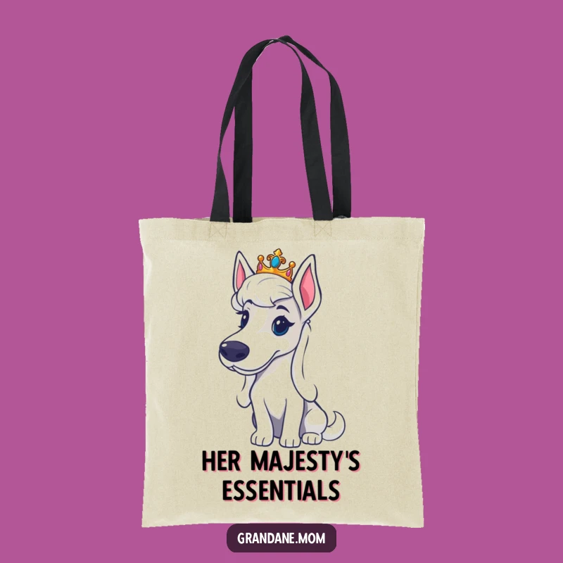 Funny Regal Grand Dane Tiara Tote Bag: Carry Your Crown - Elegant & Hilarious Dog Accessory