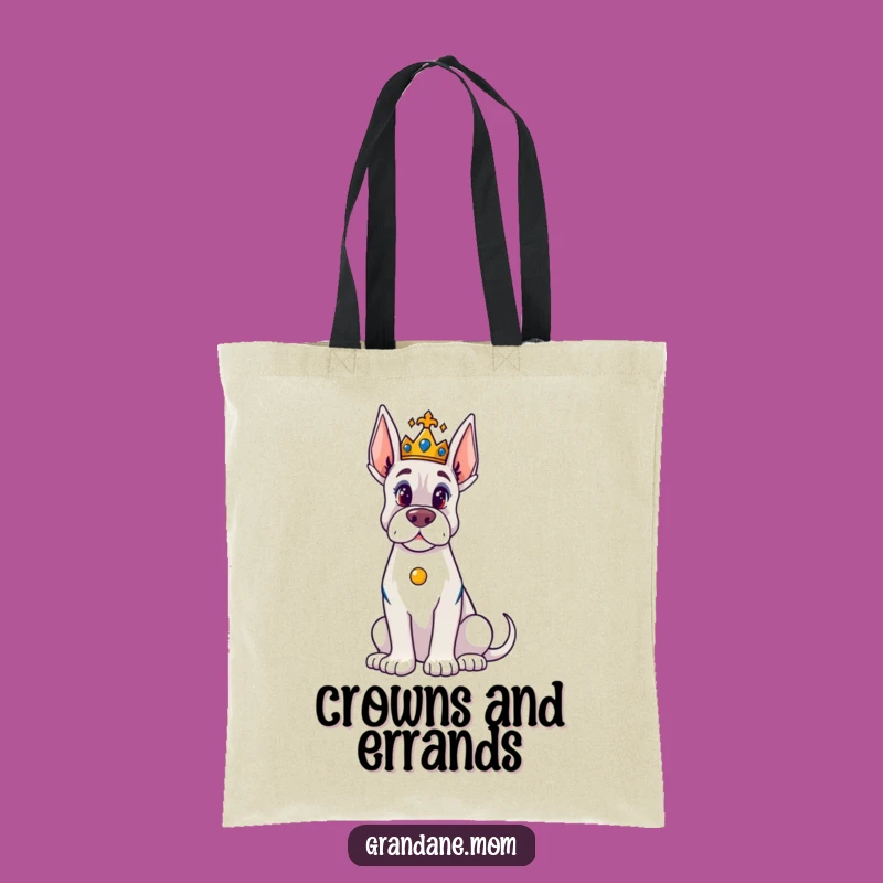 Majestic Funny Grand Dane Tote Bag: Tiny Crown King Accessory for Dog Lovers
