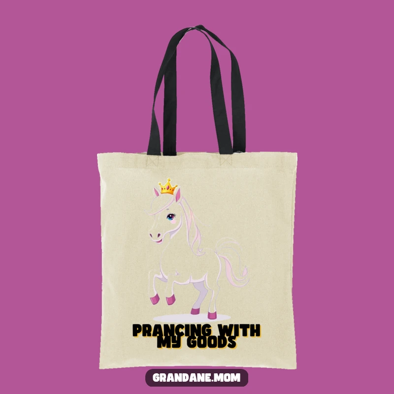 Funny Prancing Grand Dane Tote Bag - Playful Royal Dog Carryall Gift